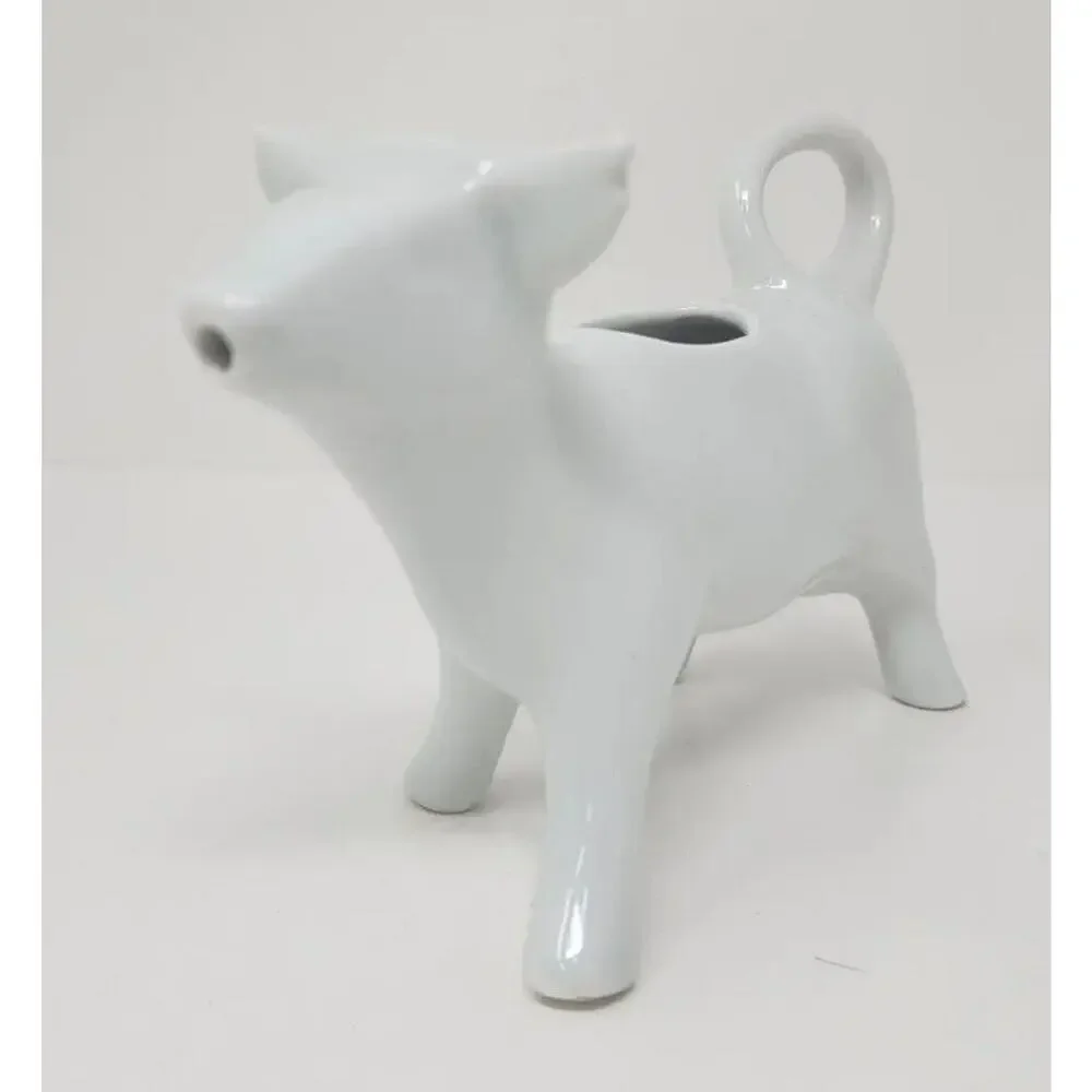 Vintage Pillivuyt France‎ Porcelain R901 56 White Cow Figurine Milk Creamer U1